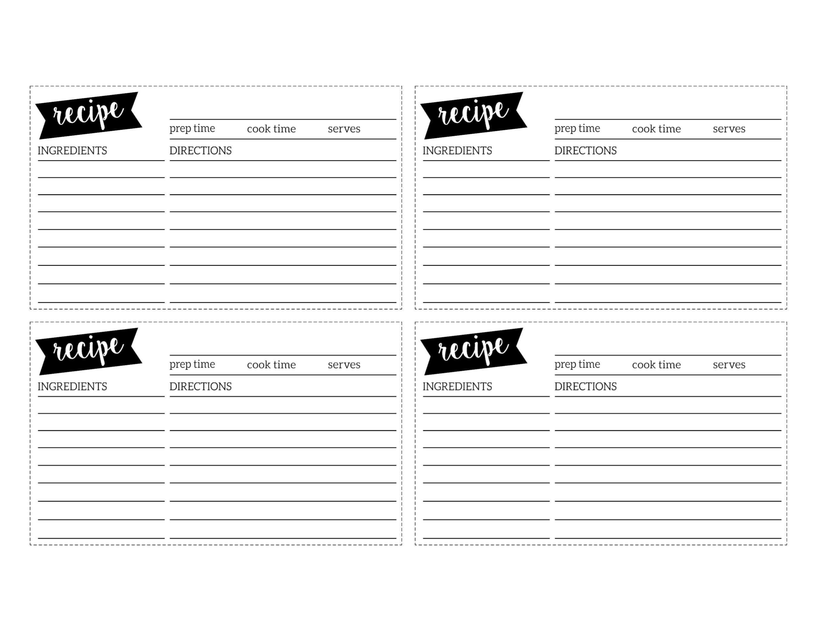 11 Customize Our Free 3 X 5 Recipe Card Template Formating for 3 X 5 Recipe Card Template