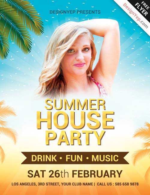 11 Format House Party Flyer Template Free For Free with House Party