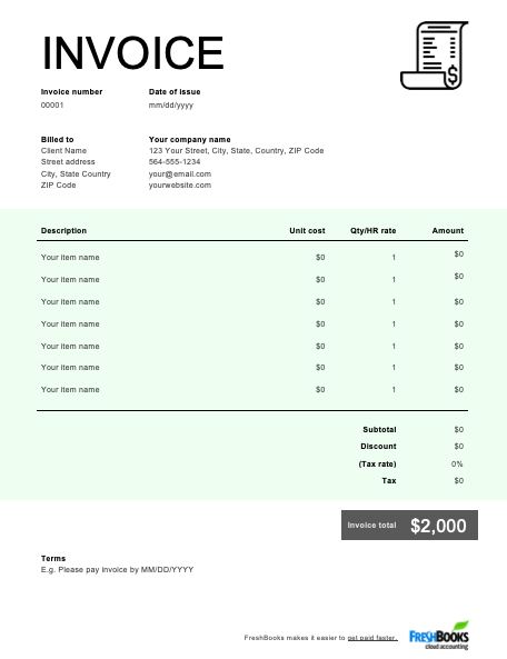 11 Online Blank Tax Invoice Template For Free by Blank Tax Invoice Template