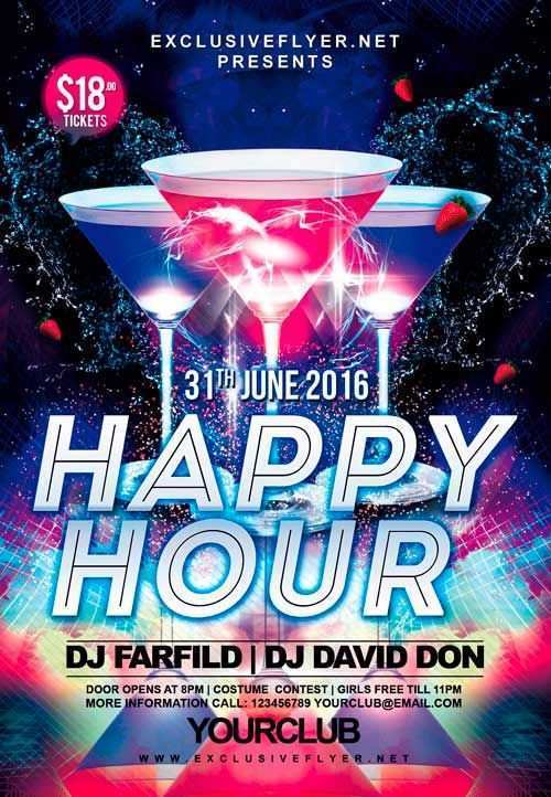 11 Online Happy Hour Flyer Template Free With Stunning Design for Happy Hour Flyer Template Free