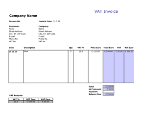 11 Online Invoice Template With Vat And Discount for Ms Word by Invoice Template With Vat And Discount