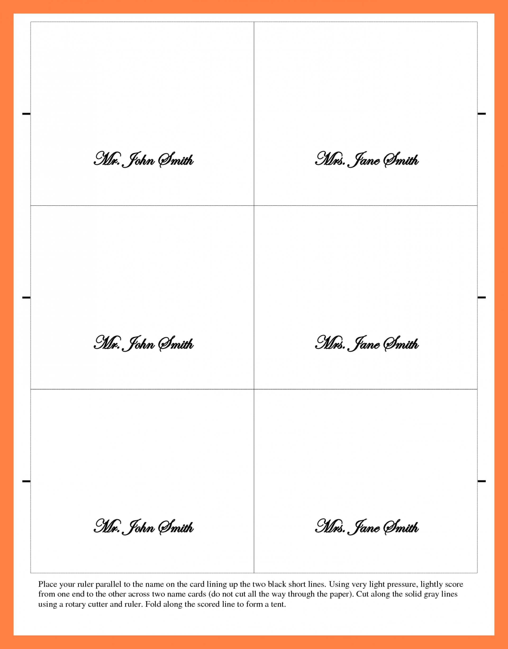 11 Standard Place Card Template 4 Per Page Templates with Place Card Template 4 Per Page