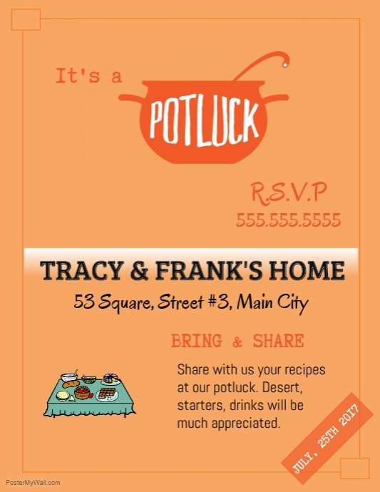 11 The Best Potluck Flyer Template in Photoshop with Potluck Flyer Template