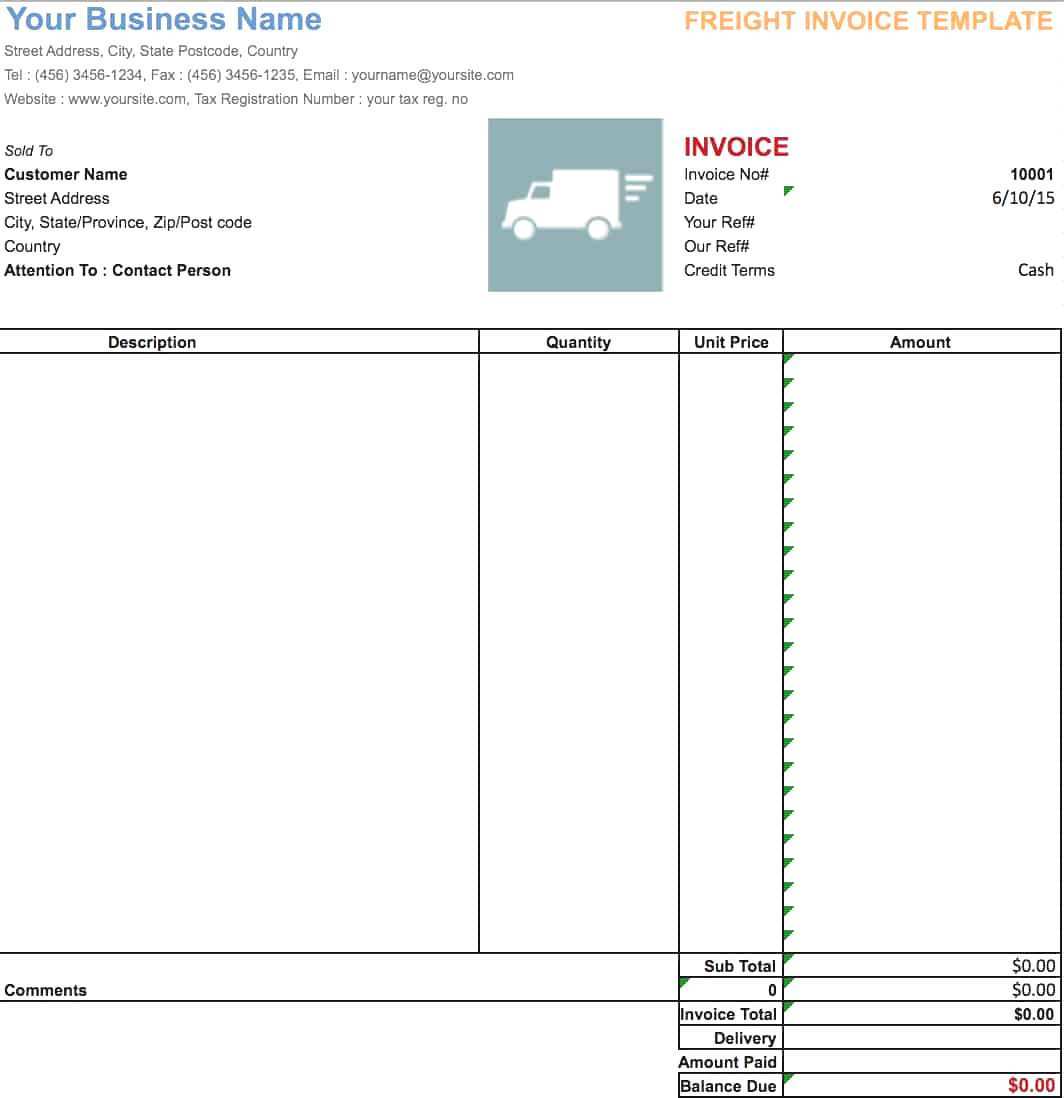 11 Visiting Invoice Template For Trucking Company in Photoshop by Invoice Template For Trucking Company