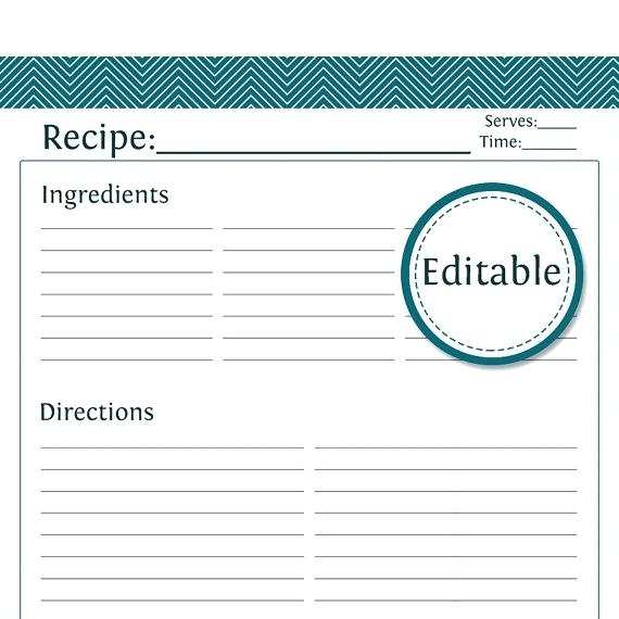 Free Recipe Template For Word