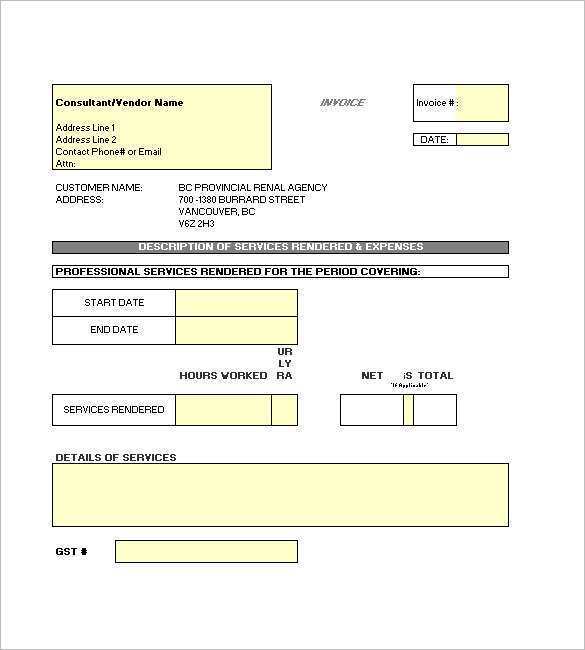 12 Blank Contractor Invoice Template Excel Download with Contractor Invoice Template Excel