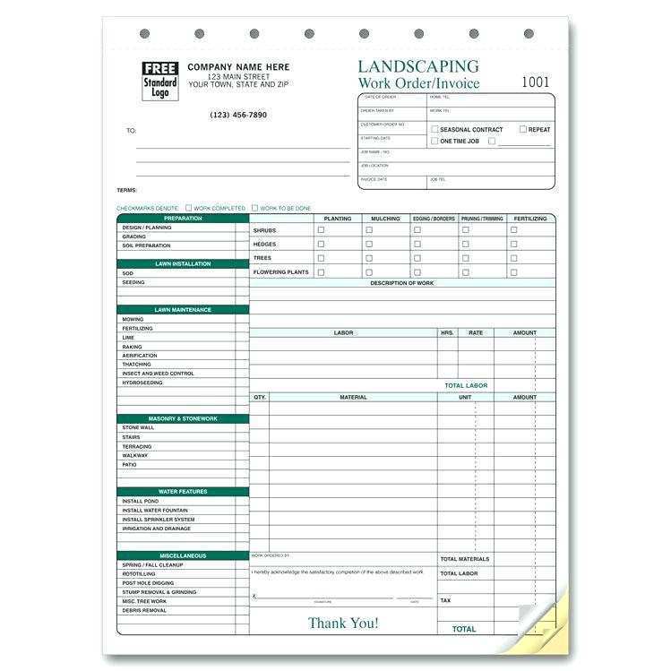 12 blank lawn care invoice template templates for lawn