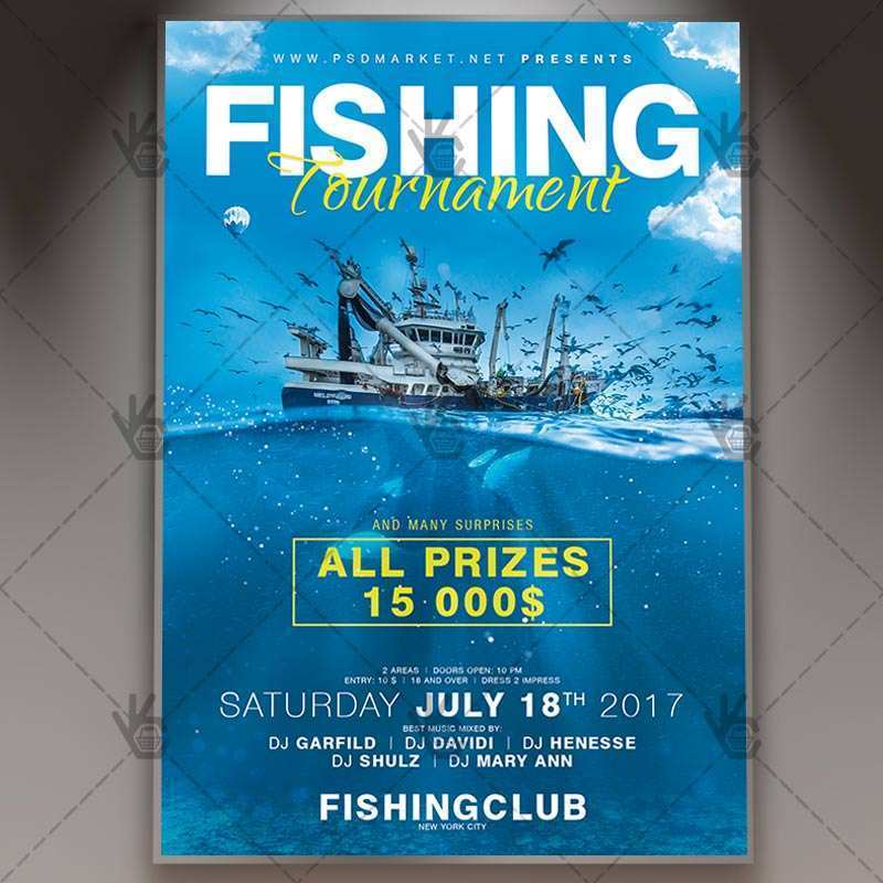 12 Create Fishing Tournament Flyer Template PSD File with Fishing Tournament Flyer Template