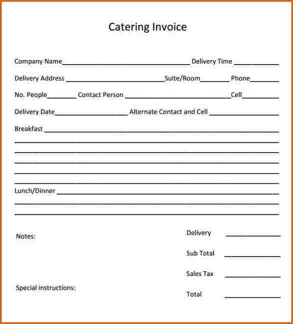 12 Creative Blank Catering Invoice Template Maker for Blank Catering Invoice Template