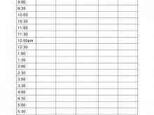 Blank Class Schedule Template