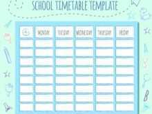 Class Schedule Template Elementary School