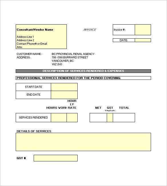 12 Free Printable Construction Company Invoice Template Excel in Word by Construction Company Invoice Template Excel