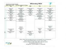 12 Printable Exercise Class Schedule Template Download for Exercise Class Schedule Template