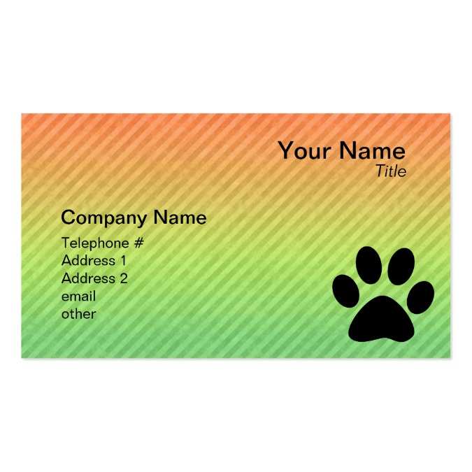 Free Paw Print Business Card Template