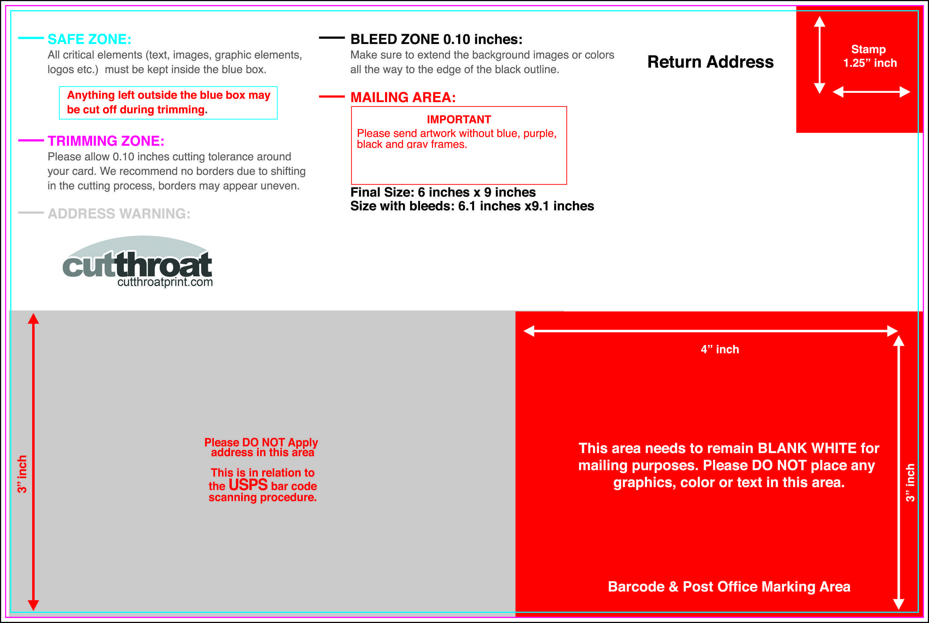 Usps Postcard Guidelines 6X9 Cards Design Templates