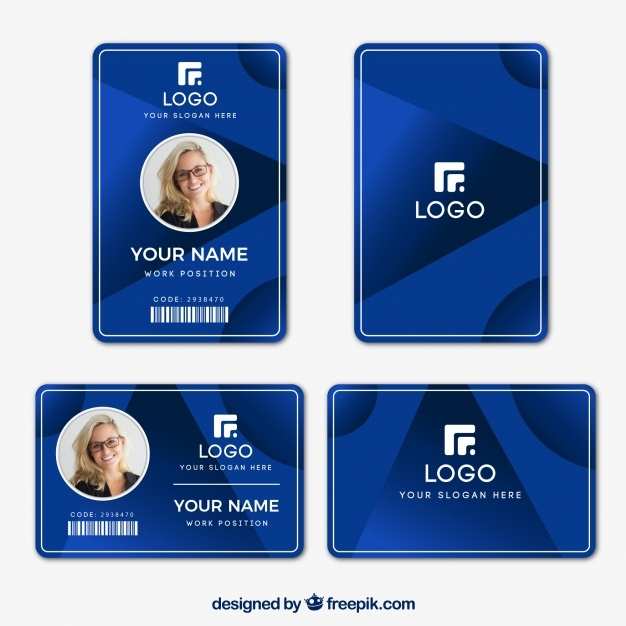 12 Visiting Id Card Template With Flat Design Photo with Id Card Template With Flat Design