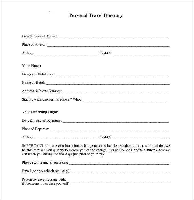 13 Adding Travel Itinerary Template Pages for Ms Word with Travel Itinerary Template Pages