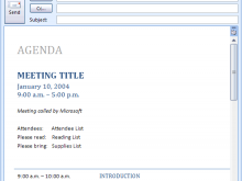 13 Blank Email Meeting Agenda Template For Free for Email Meeting Agenda Template