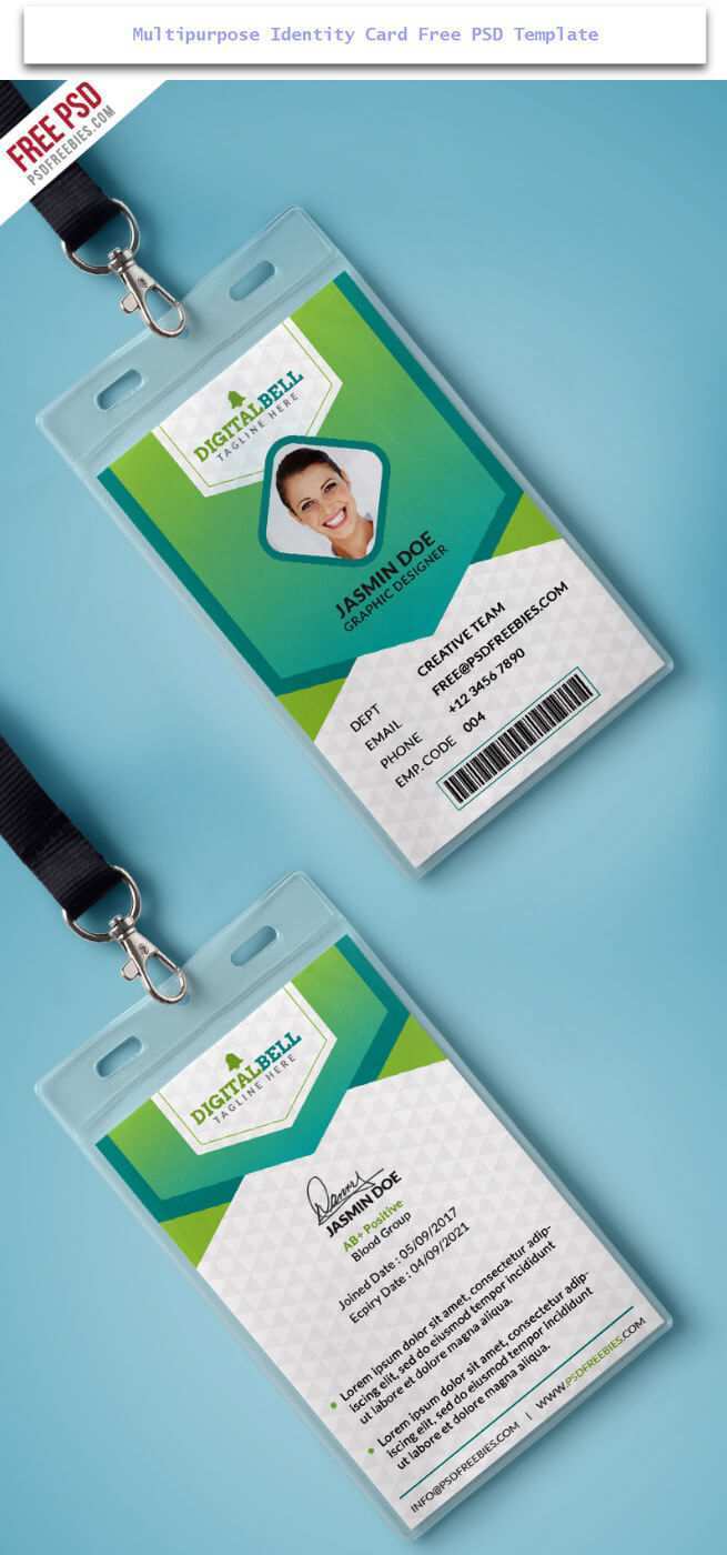 Employee Id Card Template Psd File Free Download Cards Design Templates