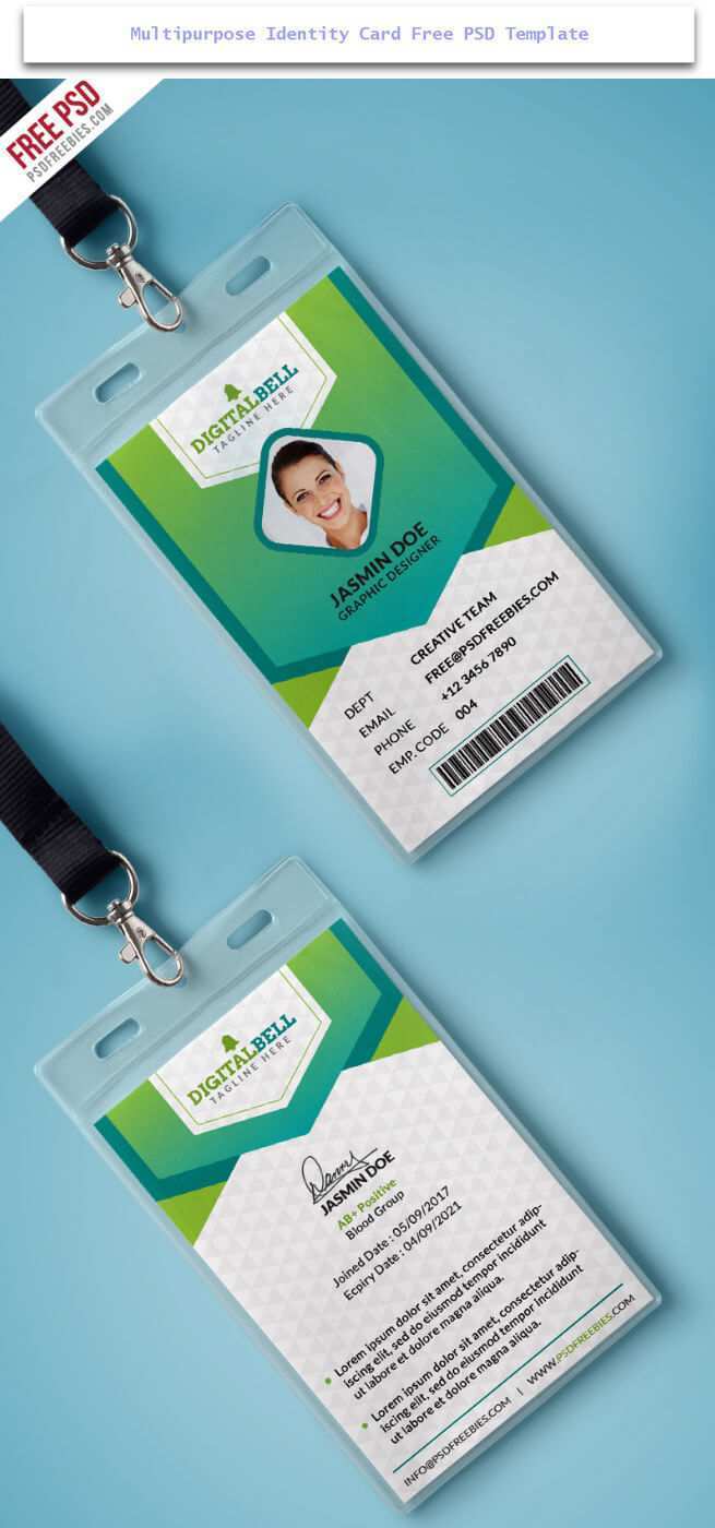 Employee Id Card Template Psd File Free Download - Cards Design Templates