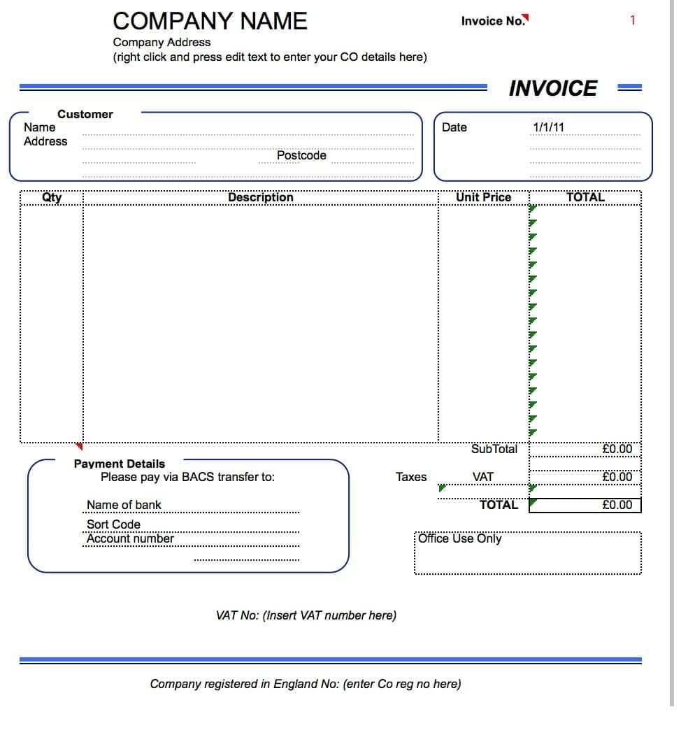 13 Blank Vat Invoice Template Ireland Download for Vat Invoice Template Ireland