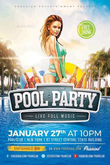 13 Creating Pool Party Flyer Template With Stunning Design with Pool Party Flyer Template