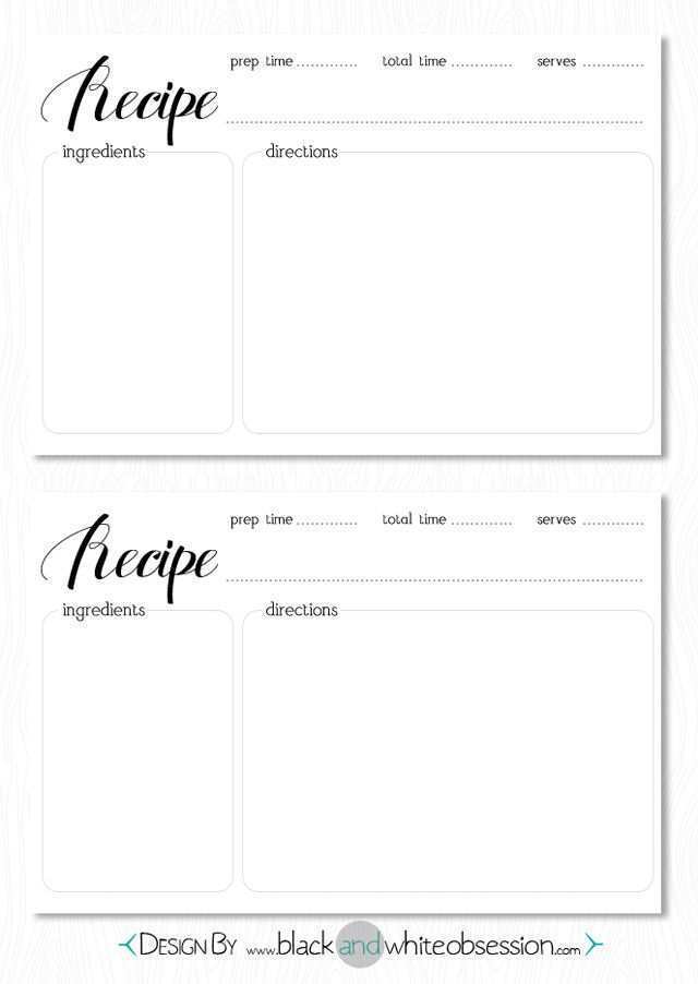 13 Creating Recipe Card Template 2 Per Page PSD File with Recipe Card Template 2 Per Page