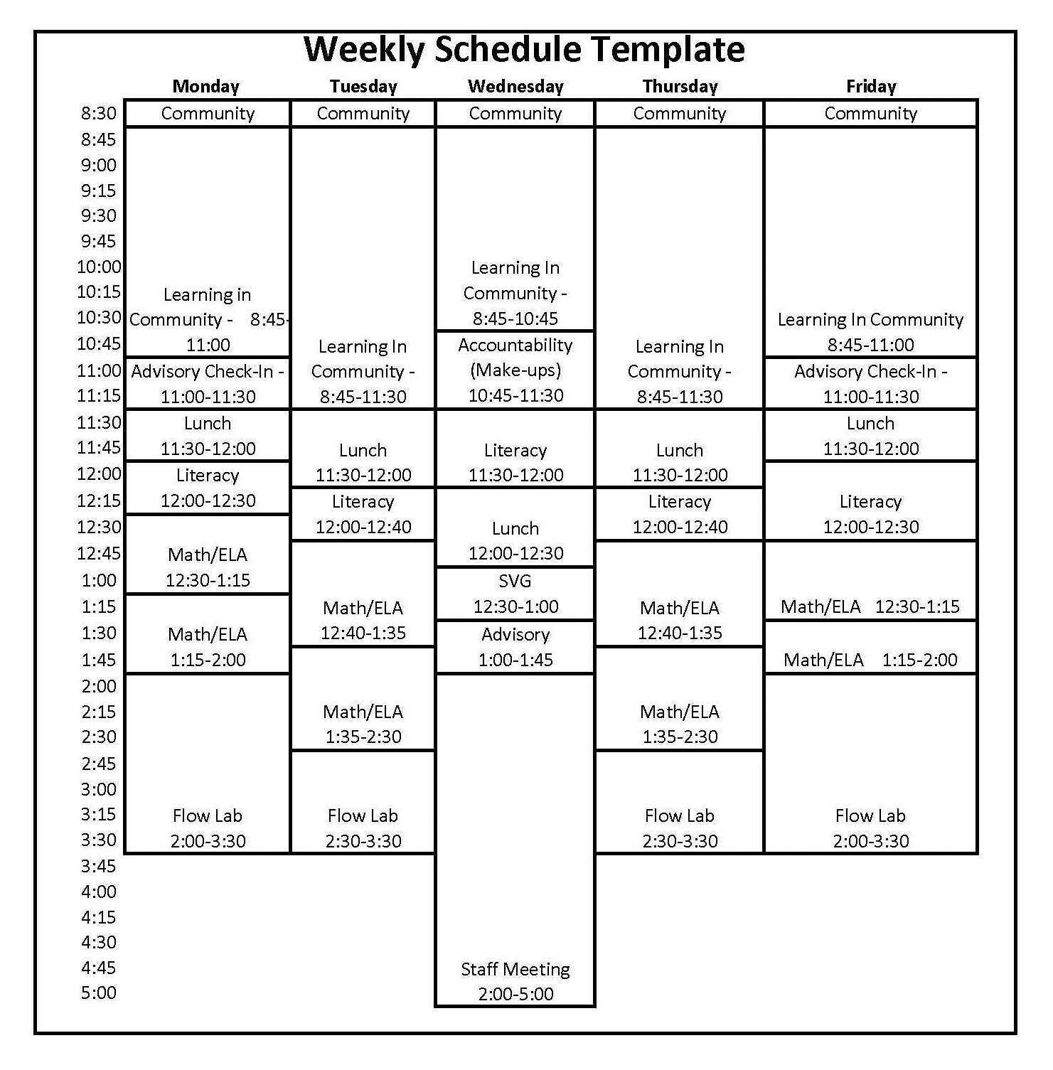 13 Creative High School Class Schedule Template Now With High School 