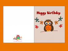 13 Creative Owl Birthday Card Template For Free for Owl Birthday Card Template