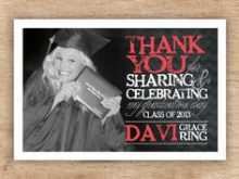 Graduation Card Thank You Note Template