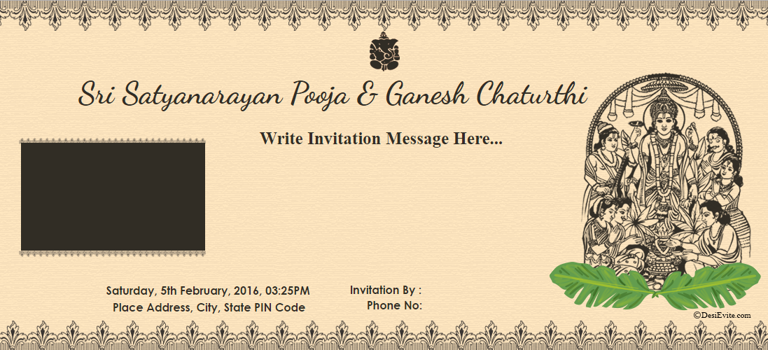 Invitation Card Template For Ganesh Chaturthi - Cards Design Templates.