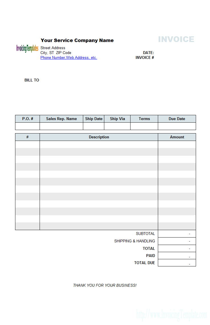 Garage Receipt Template