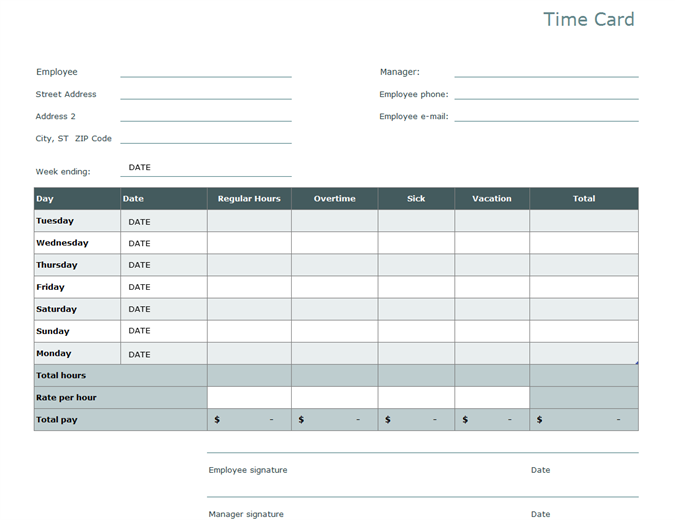 13 How To Create Time Card Formula Excel Template Layouts for Time Card Formula Excel Template