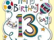 13 Online 13Th Birthday Card Template Layouts for 13Th Birthday Card Template