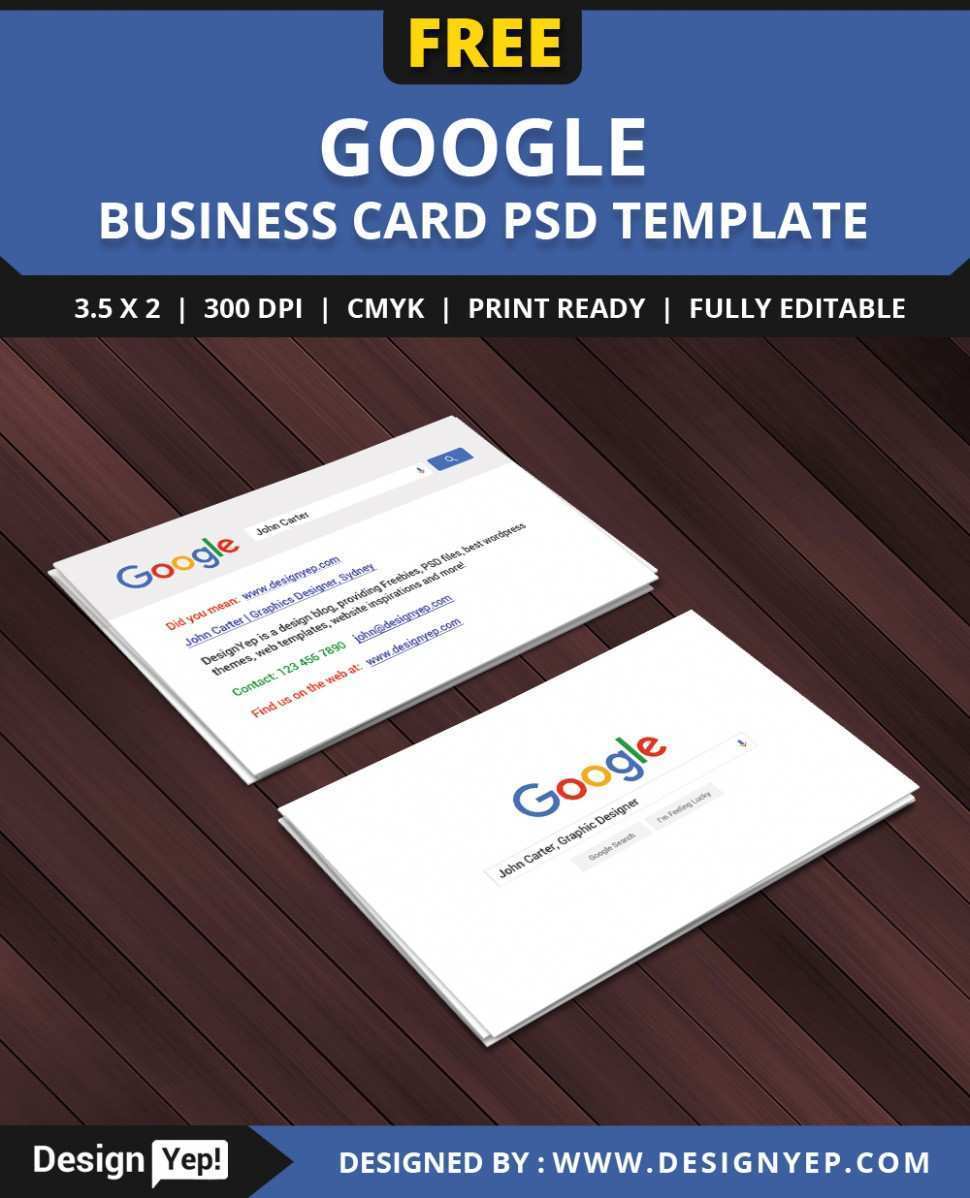 13 Printable Google Business Card Template Download PSD File by Google