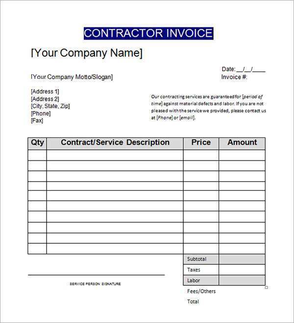 13 Report Contractor Invoice Template Uk Excel in Word by Contractor Invoice Template Uk Excel