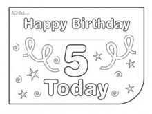 13 The Best 5 Year Old Birthday Card Template with 5 Year Old Birthday Card Template