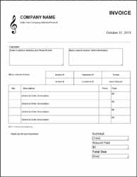 14 Blank Invoice Template For Musician in Photoshop with Invoice Template For Musician