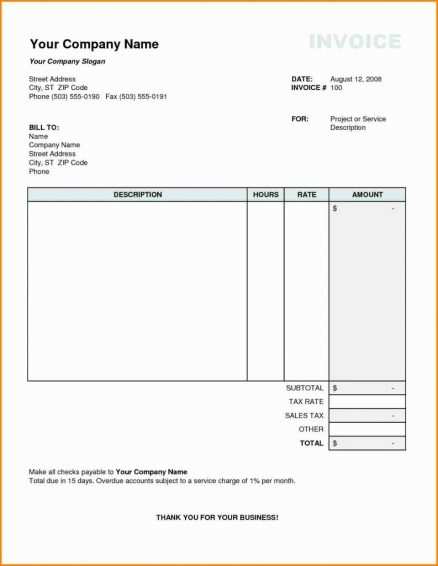 South African Invoice Template