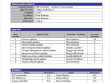 Meeting Agenda Spreadsheet Template