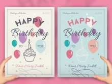 Happy Birthday Card Template A4