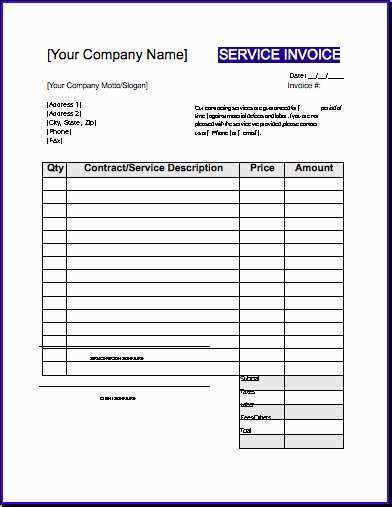 blank contractor invoice template cards design templates