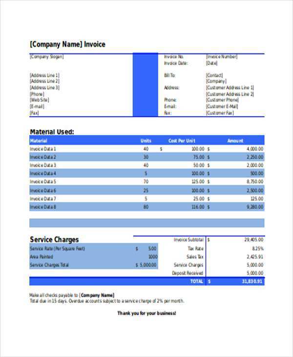 14 Printable Job Invoice Template Excel for Ms Word with Job Invoice Template Excel