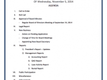 14 Report Board Meeting Agenda Template in Word for Board Meeting Agenda Template