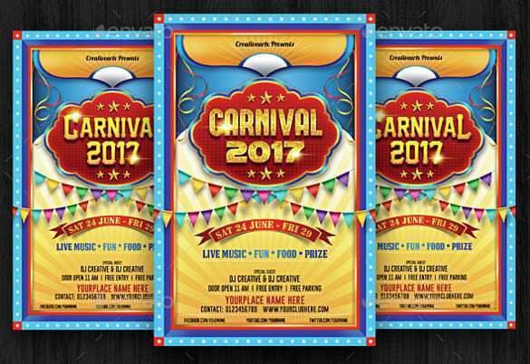 14 Standard Carnival Themed Flyer Template PSD File by Carnival Themed Flyer Template