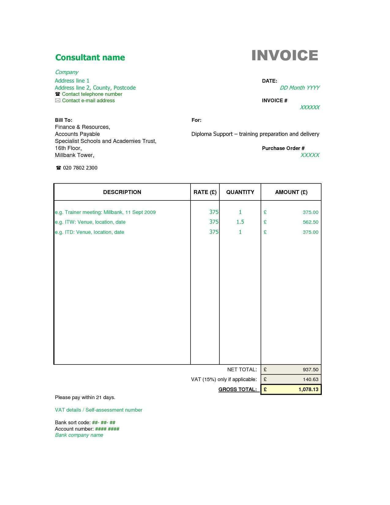 14 Standard Consulting Invoice Template Excel in Photoshop with Consulting Invoice Template Excel