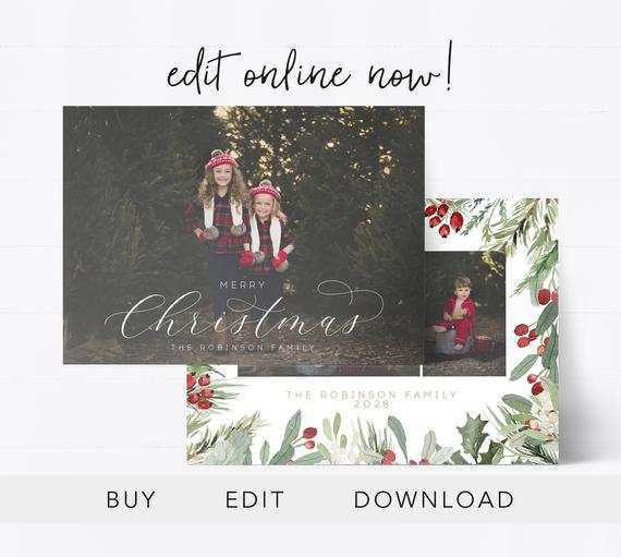 14 The Best Christmas Card Templates Etsy Now by Christmas Card Templates Etsy