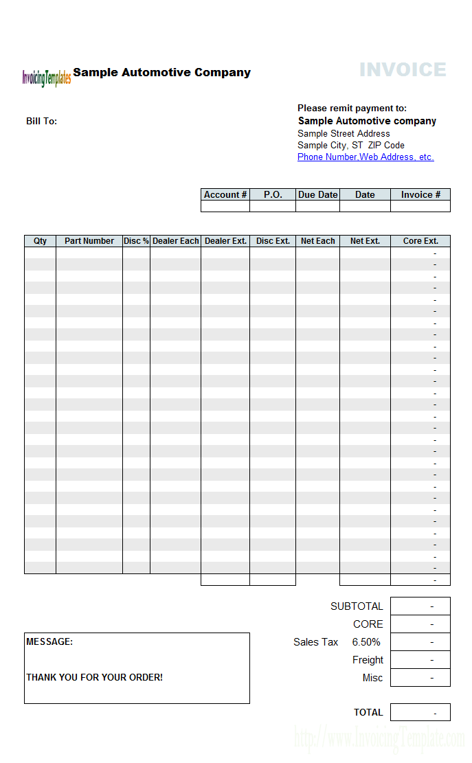 15 Blank Garage Invoice Template Word Now for Garage Invoice Template Word