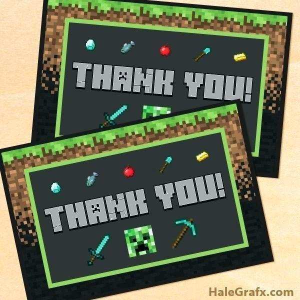 15 Create Minecraft Thank You Card Template With Stunning Design by Minecraft Thank You Card Template