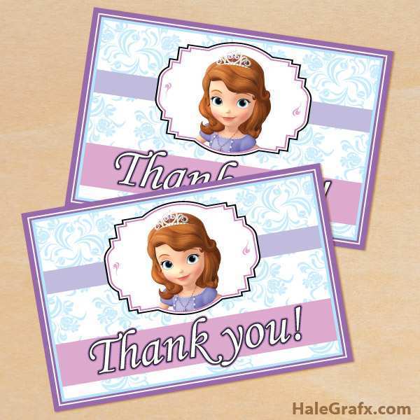 15 Customize Our Free Sofia The First Thank You Card Template Maker with Sofia The First Thank You Card Template
